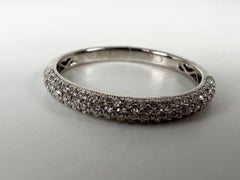 Pave set diamond wedding band 18KT white gold diamond ring
