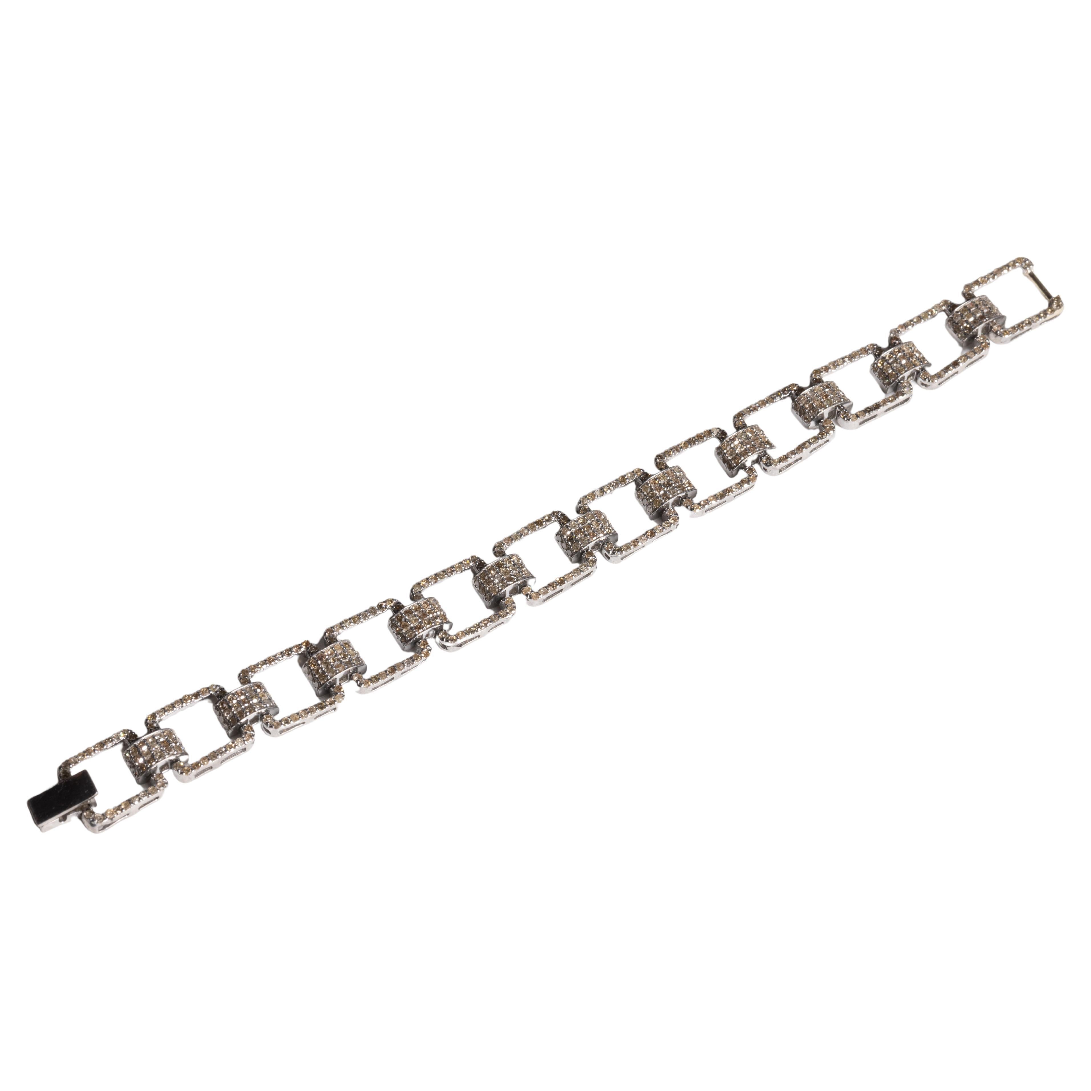 Chaîne en argent sterling sertie de diamants et de pierres précieuses