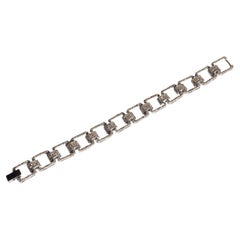 Pave`-Set Diamonds and Sterling Silver Box Chain