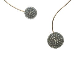 21st Century 9 Karat Rose Gold and Diamond Open-Shank Cesellato Collar Necklace
