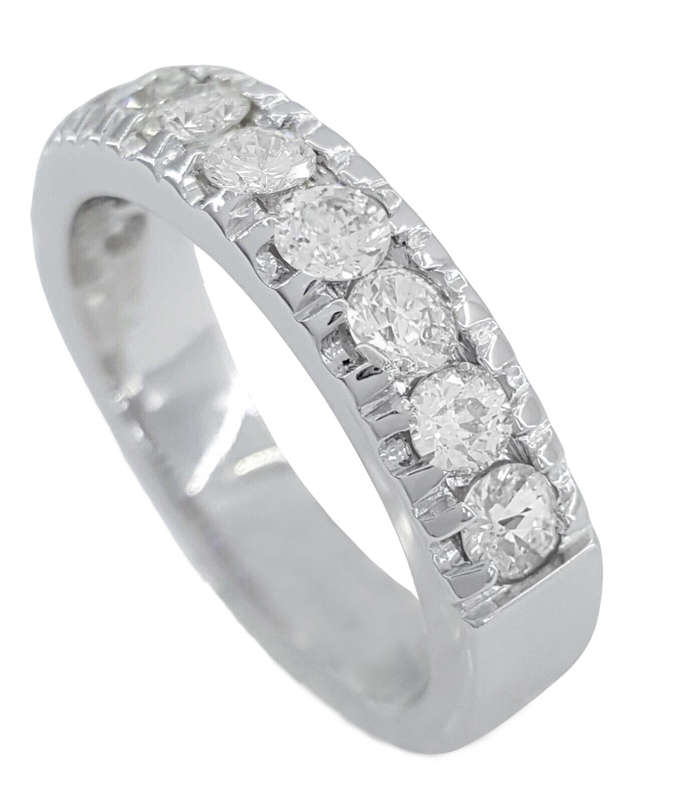 Pave Set Round Brilliant Cut Diamond 4.8 mm Wedding Anniversary / Band Ring.



The ring weighs 6.5 Grams, Size 6.75, 4.8mm wide, there are 10 Natural Round Brilliant Cut Diamonds weighing approximately 1 ct total weight, G-H in color, VS2-SI1 in