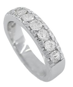 Pave Set Round Brilliant Cut Diamond Band Ring