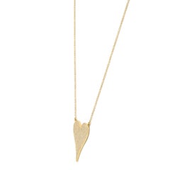 Pave Set Round Cut Diamond Heart Pendant Necklace 14K Yellow Gold 0.83Cttw