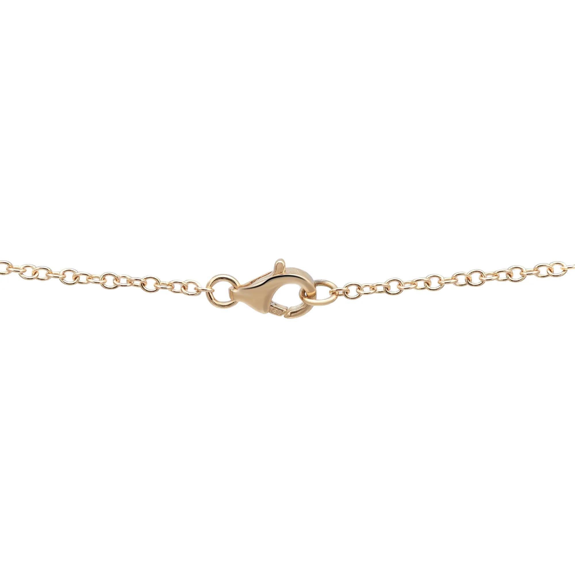 Collar Colgante Corazón Diamante Corte Redondo Engastado Oro Amarillo 18K 1.54Cttw 18 In en Nuevo estado para la venta en New York, NY