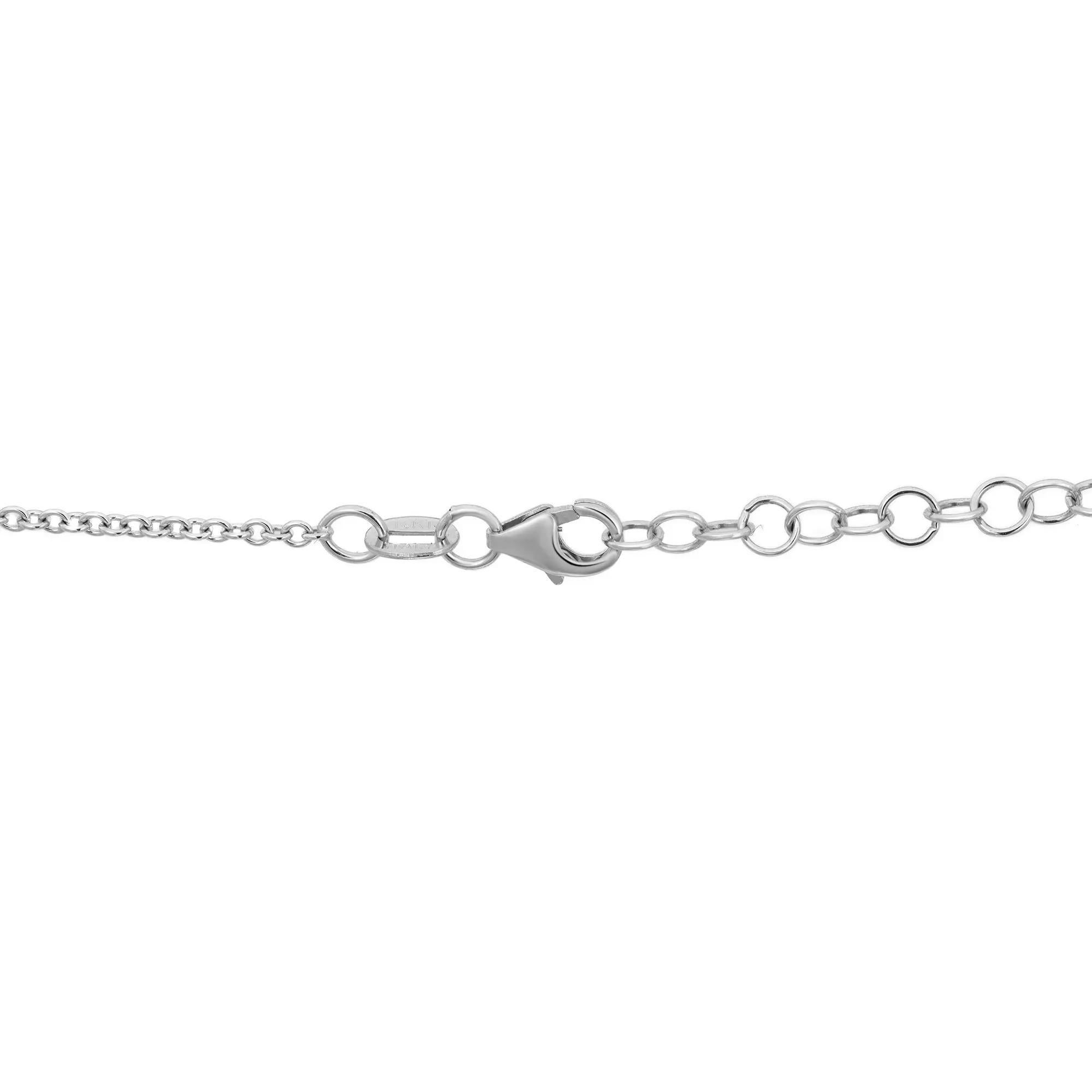 Taglio rotondo Collana con diamanti taglio rotondo Pave Set in oro bianco 14K 4.20Cttw in vendita