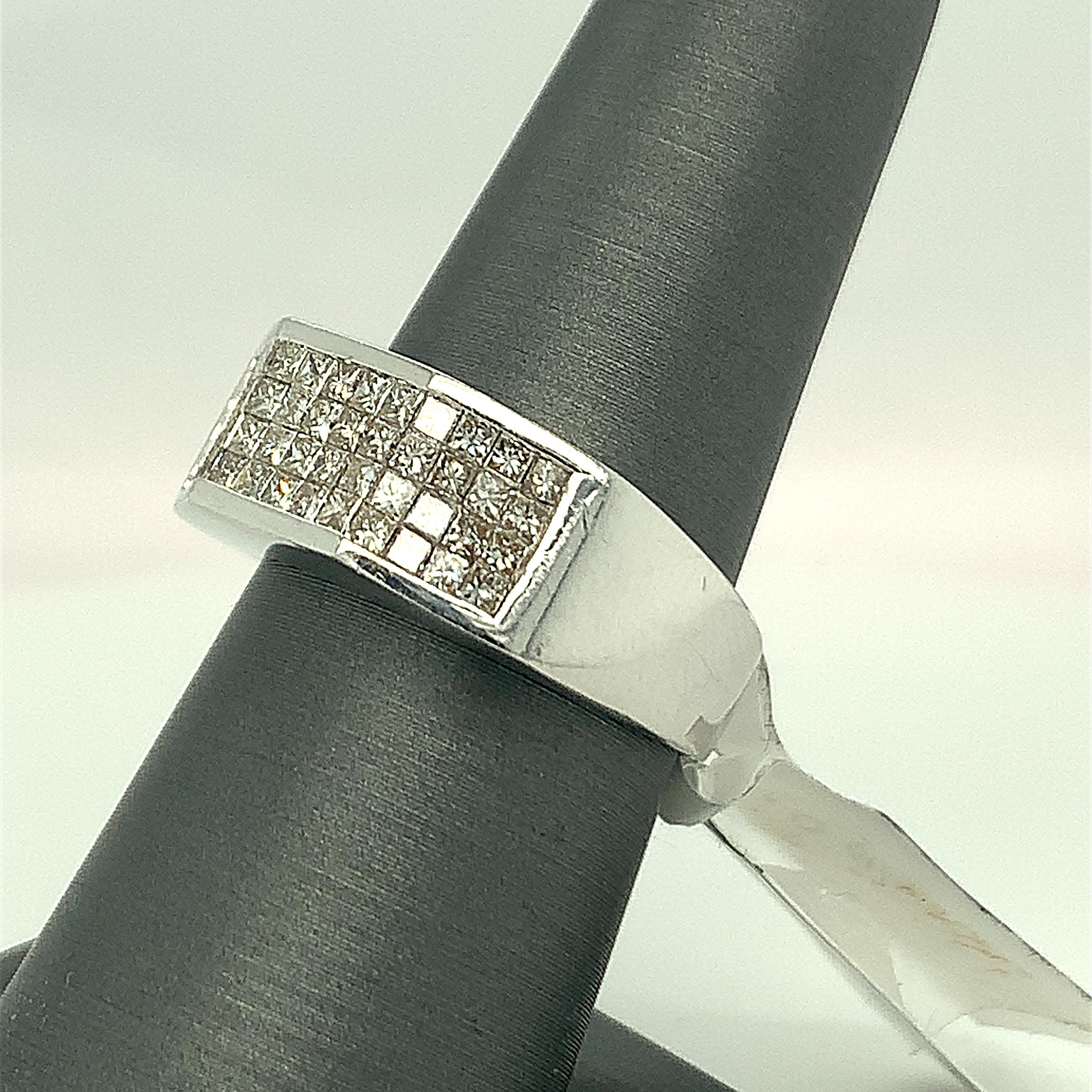 Artisan Pave Set White Diamond 18K White Gold Band Ring