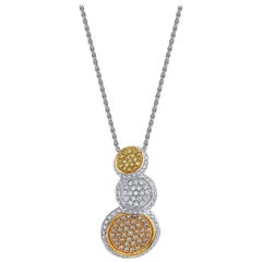 Fancy Colored Diamond Drop Necklace in 18k White, Rose and Yellow Gold