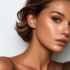 Pave Push Back Multi Color Star Shape Diamond Earrings