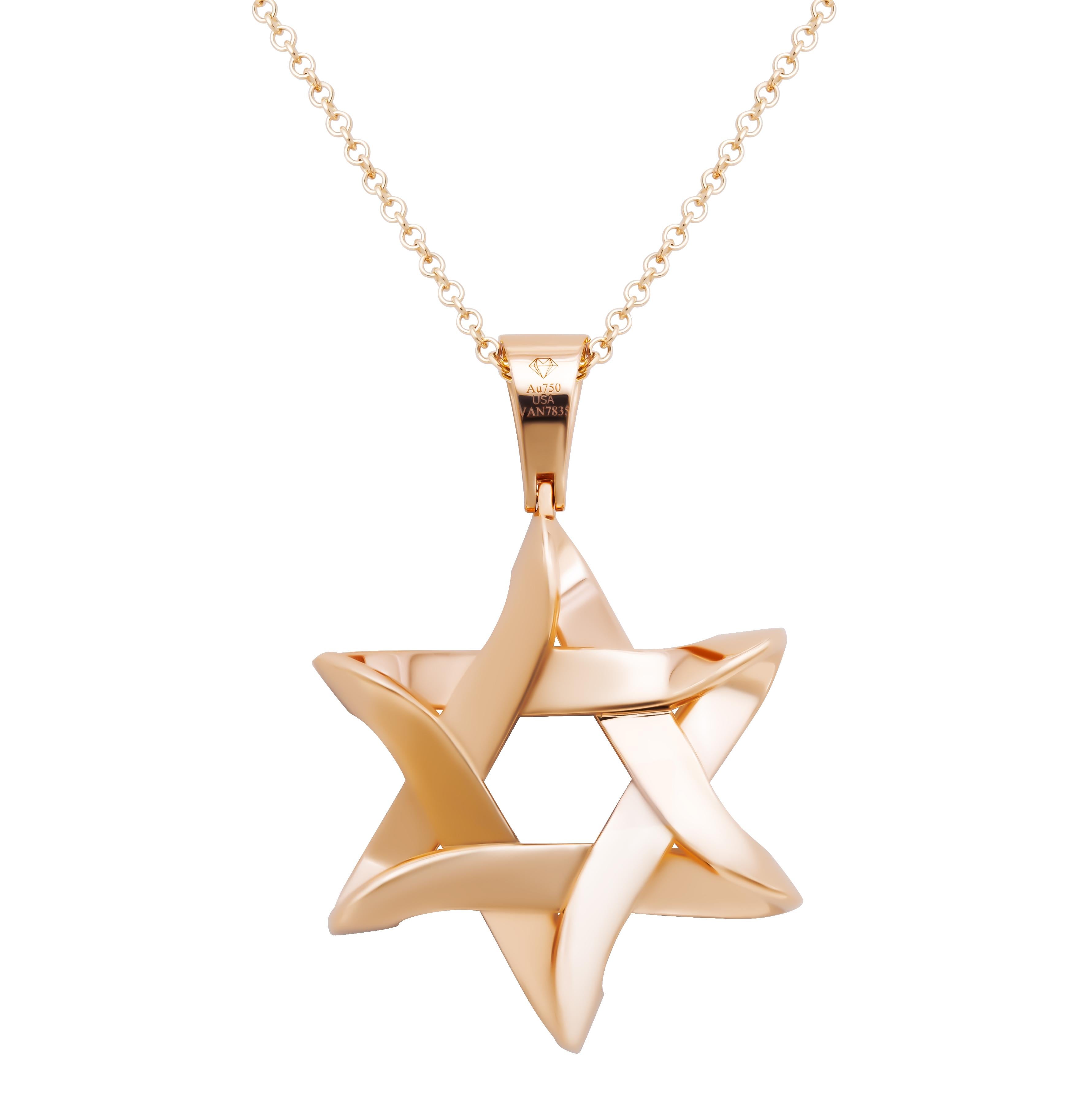 Pave Star of David in 18K RG 
Total Carat Weight of Pave 0.62ct
on 16'' chain

