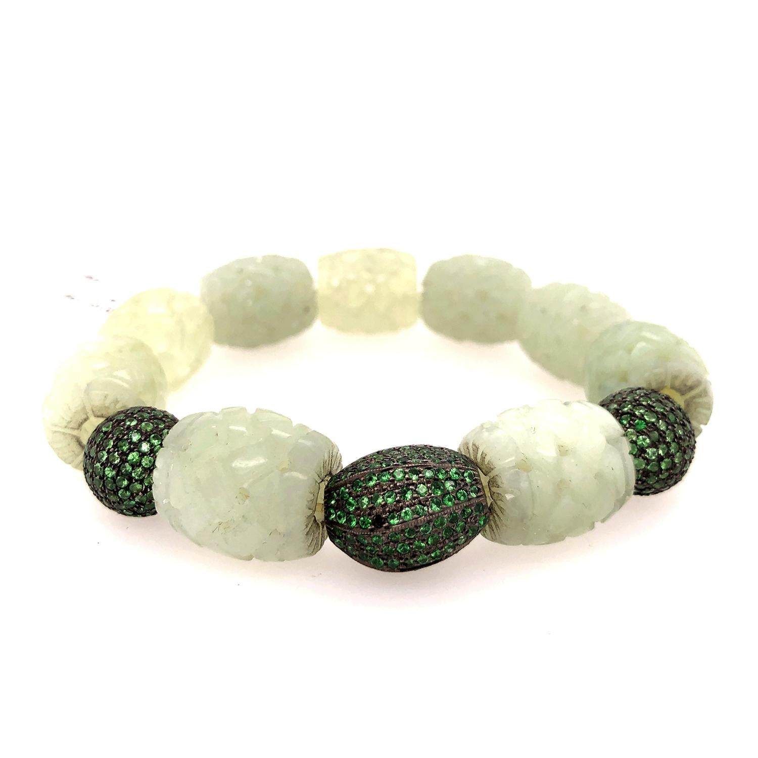 carved jade beads