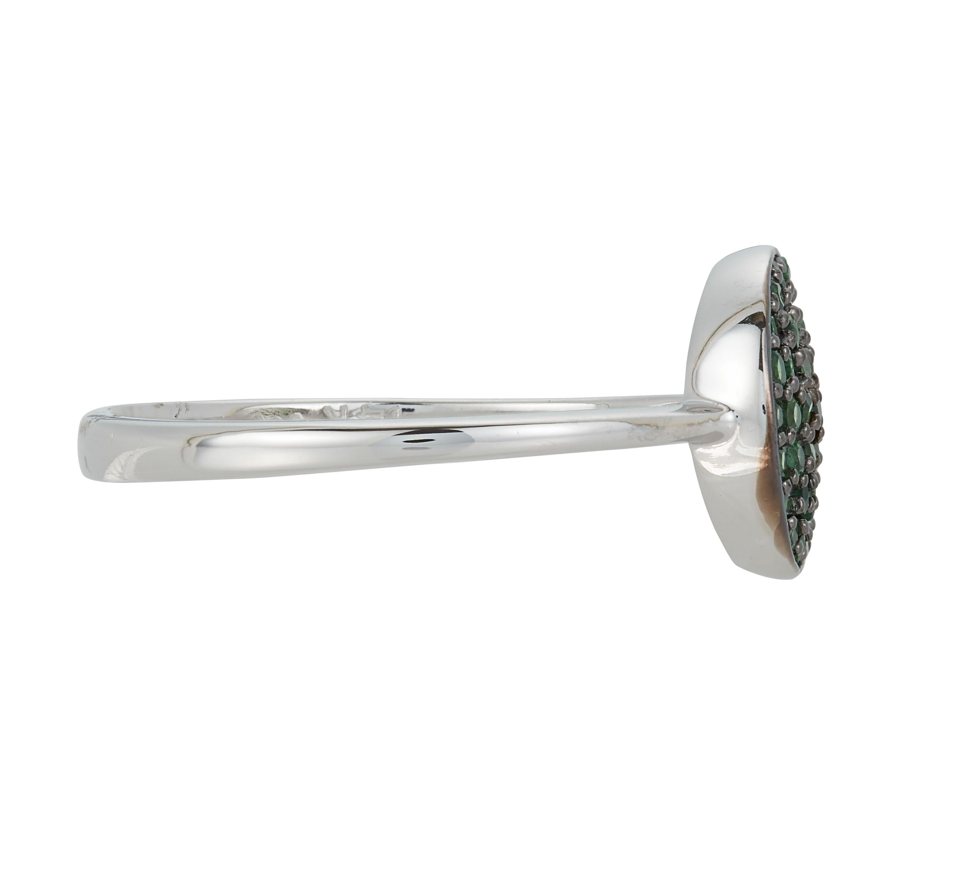 14K White Gold 
37 Rund Tsavorites at 0.28 Carats

Alberto offers complimentary sizing on all rings.

Fine one-of-a-kind craftsmanship meets incredible quality in this breathtaking piece of jewelry. 

All pieces are made in the U.S.A and come with a