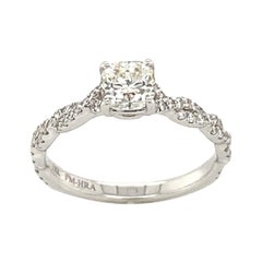 Pave Twist Solitaire Engagement Ring with Forevermark Diamond