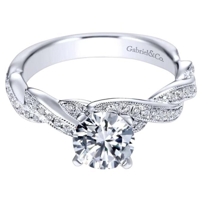 Pave Weave White Gold Diamond Engagement Mounting