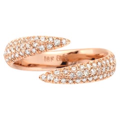 Eva Fehren Pave Wrap Claw Ring in 18 Karat Rose Gold Pale Champagne Diamonds