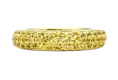 Pavé Yellow Sapphire Multi Row Eternity Band Ring in 18 Karat Yellow Gold
