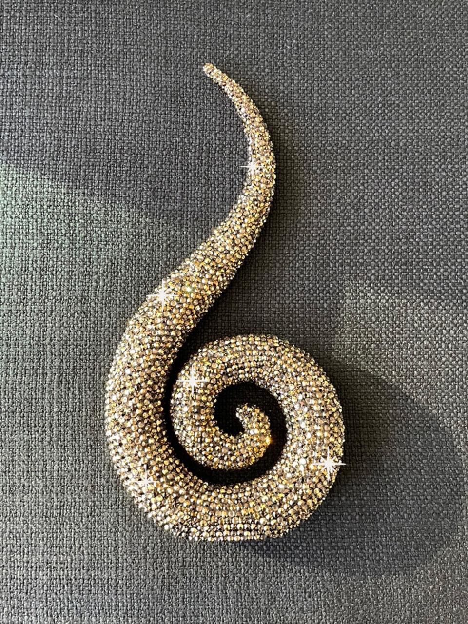 Modern Paved Glass Swirl in Crystals For Sale