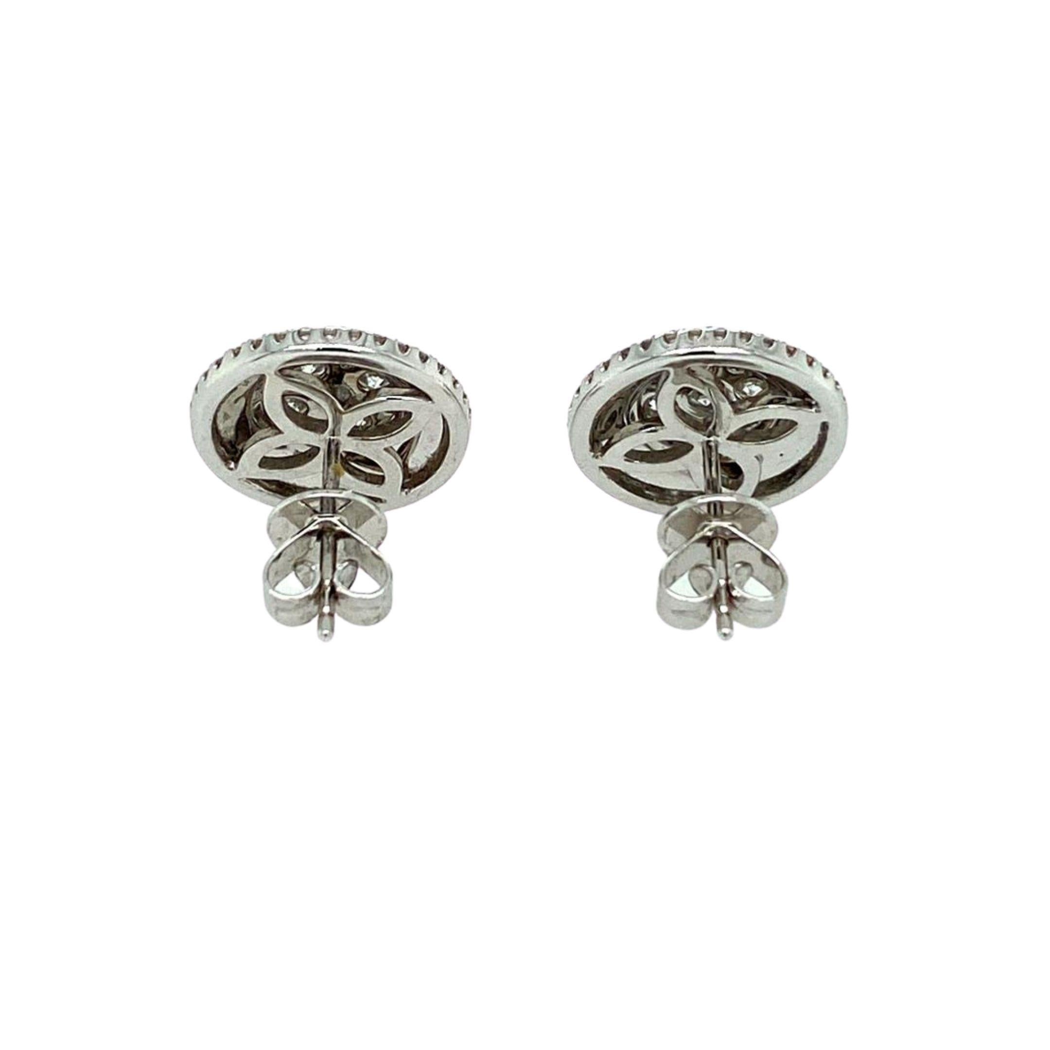 Contemporary Pavee Diamond Stud Earrings