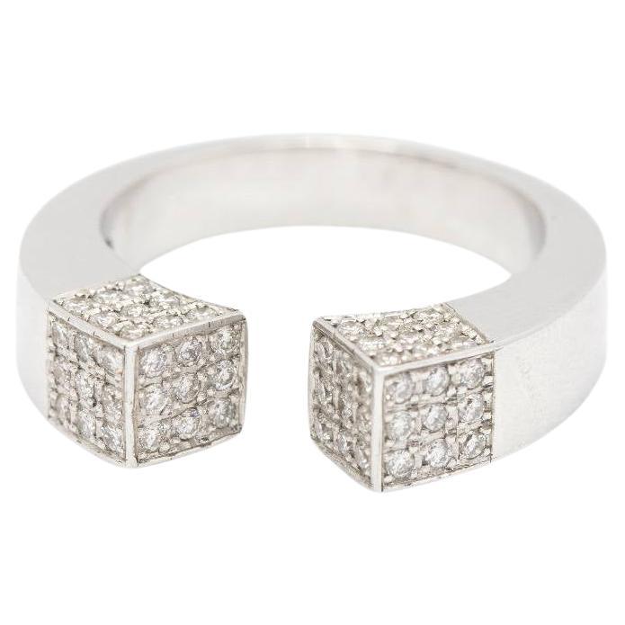Paveé SQUARE Ring in Gold and Diamonds For Sale