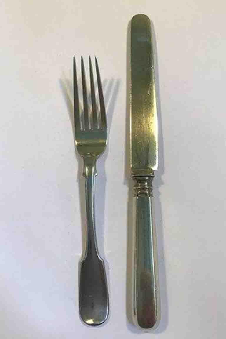 20th Century Pavel Fedorovich Sazikov, Russia Silver Set 'Knife+Fork' '6 Sets/12 Pcs' For Sale