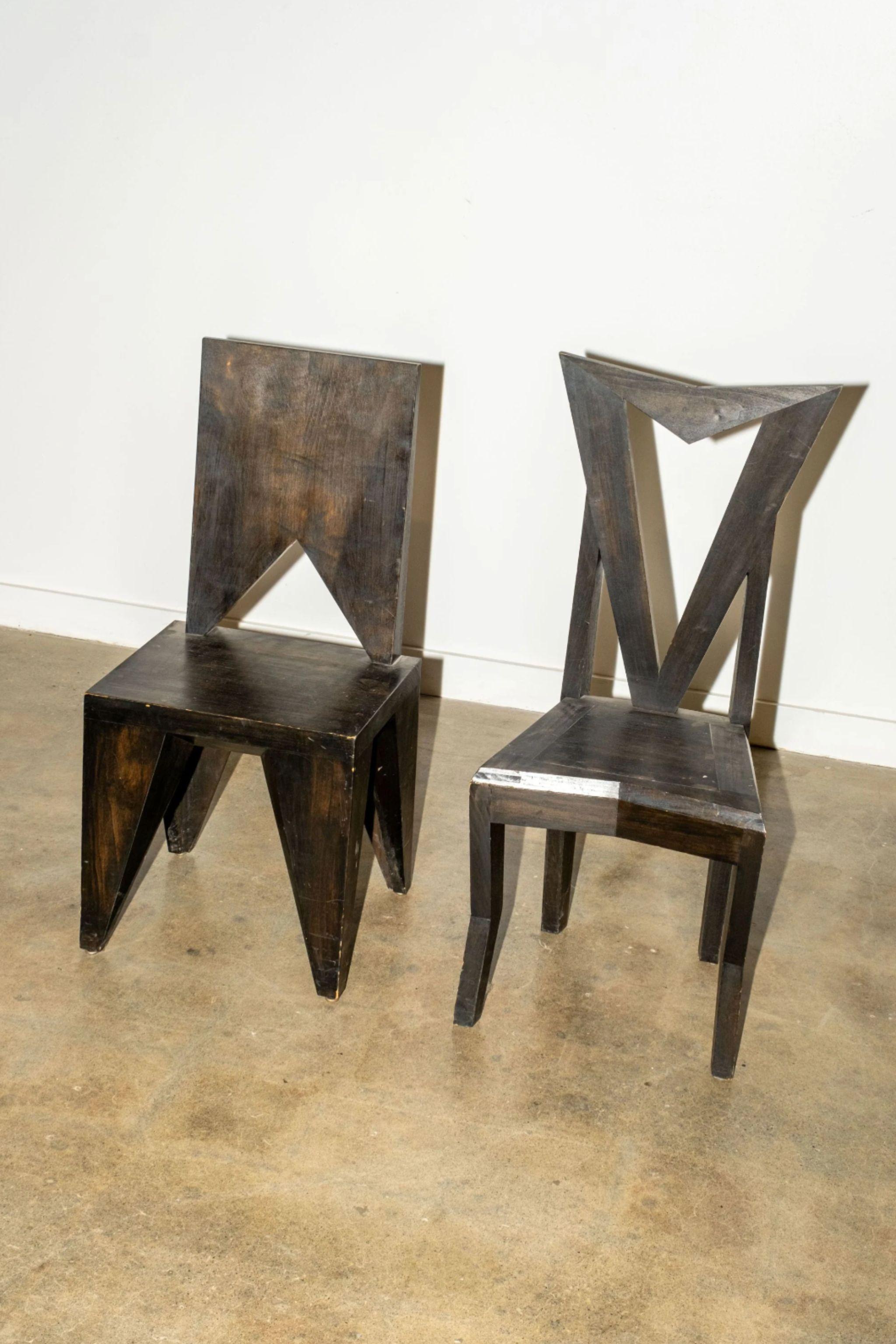 Tchèque Pavel Janák Chaise cubiste en Wood, dossier plat en vente
