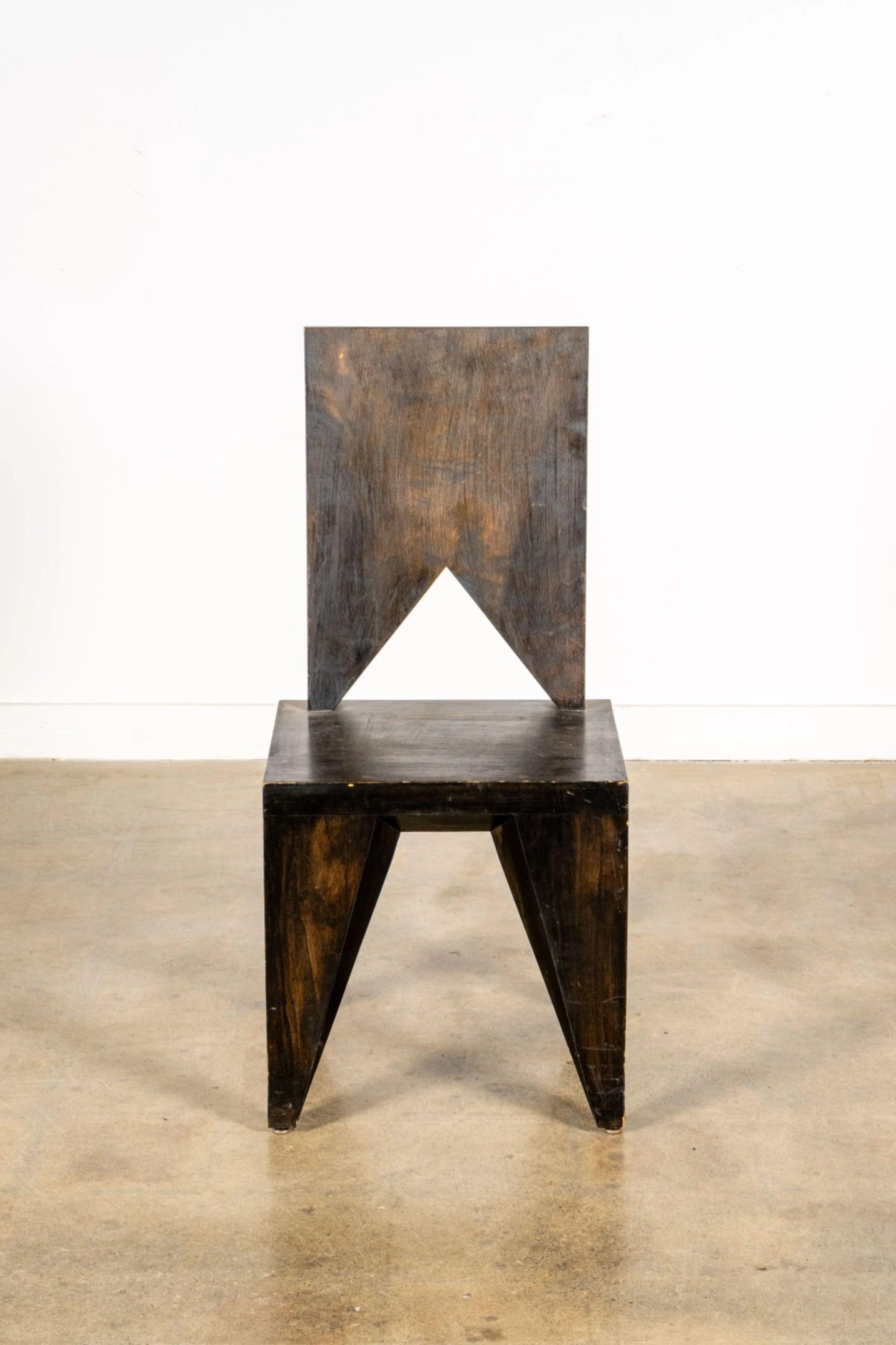 Pavel Janák Chaise cubiste en Wood, dossier plat Bon état - En vente à Toronto, CA