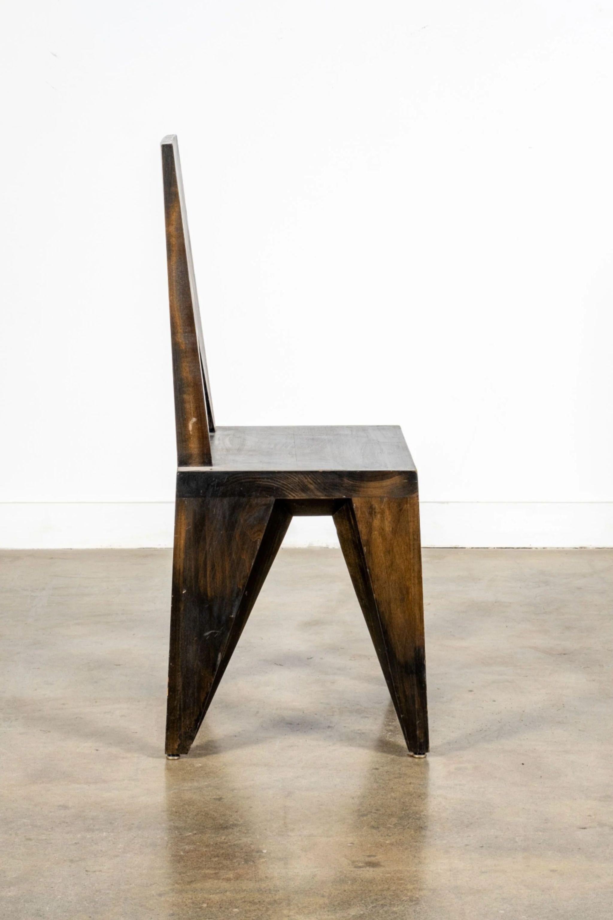 Bois Pavel Janák Chaise cubiste en Wood, dossier plat en vente