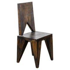 Pavel Janák Chaise cubiste en Wood, dossier plat