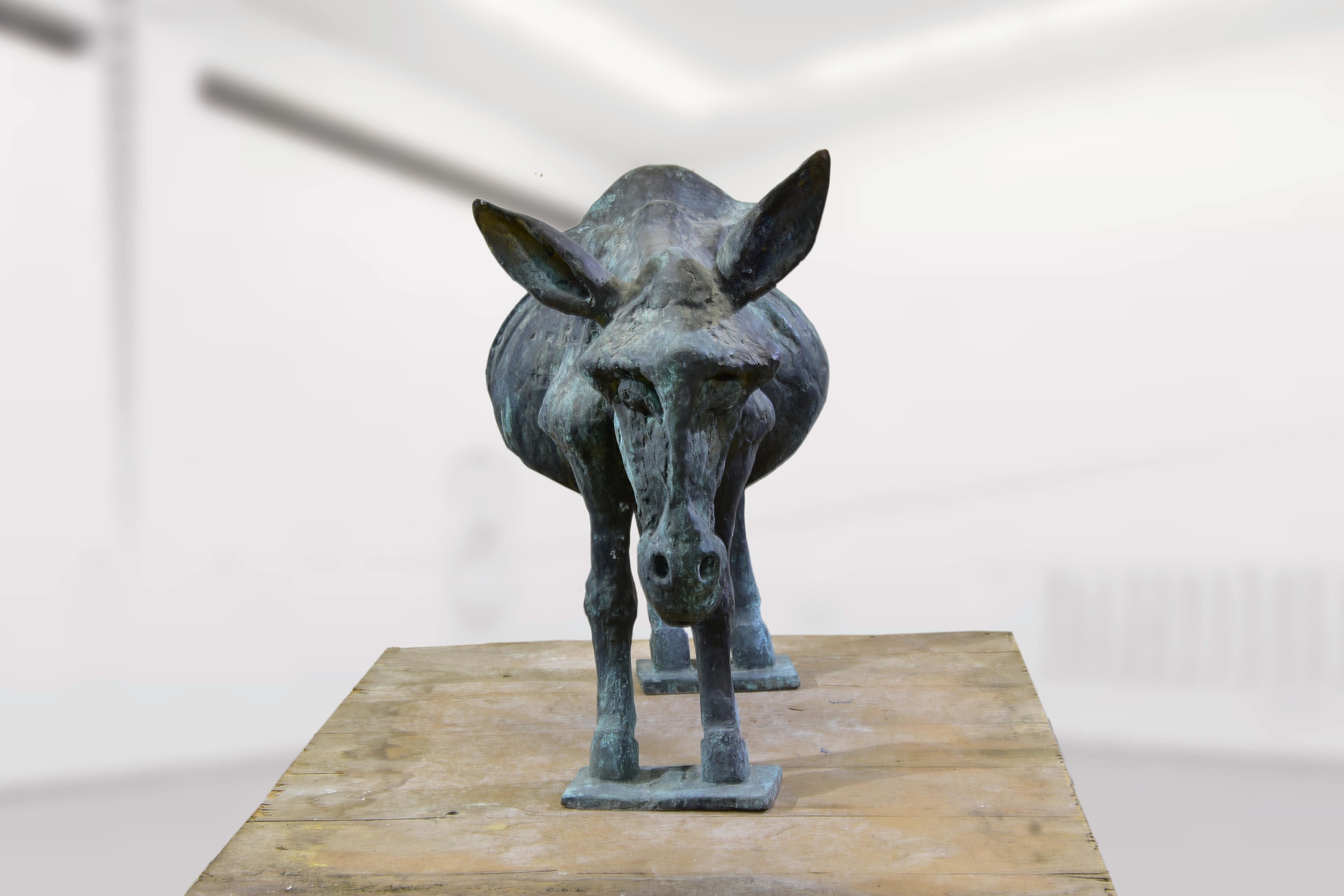 bronze donkey statue