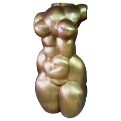 Female Torso - Woman's Figurative Monumental Sculpture Polished Bronze 