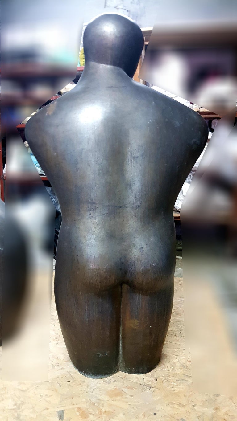 Man's Torso I - Figurative Sculpture Man Bronze Patina 2