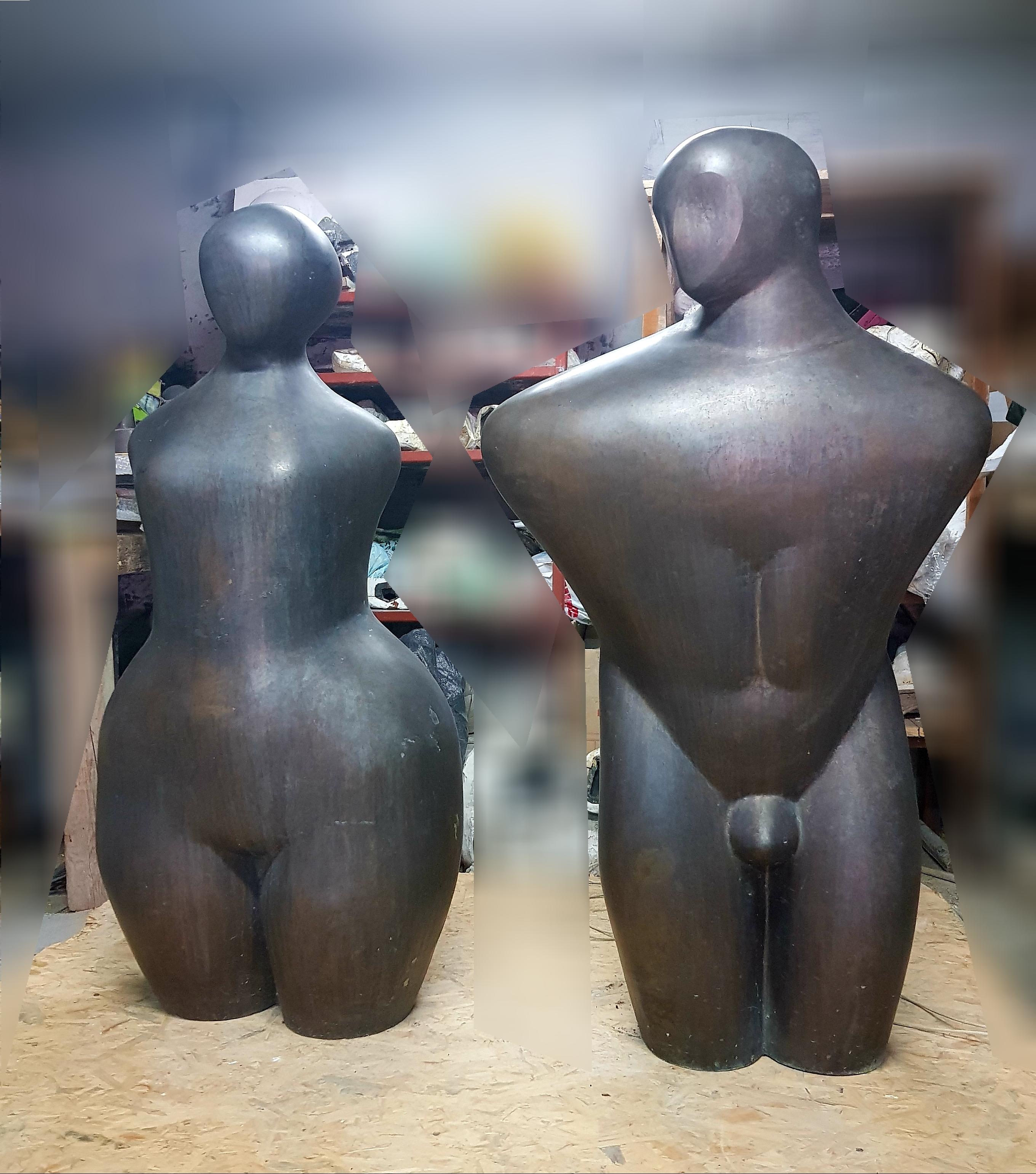 Man's Torso I - Figurative Sculpture Man Bronze Patina 4