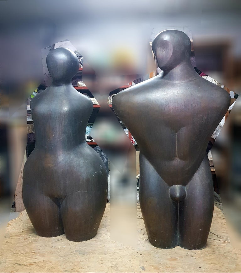 Man's Torso I - Figurative Sculpture Man Bronze Patina 5