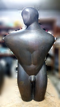 Man's Torso I - Figurative Sculpture Man Bronze Patina