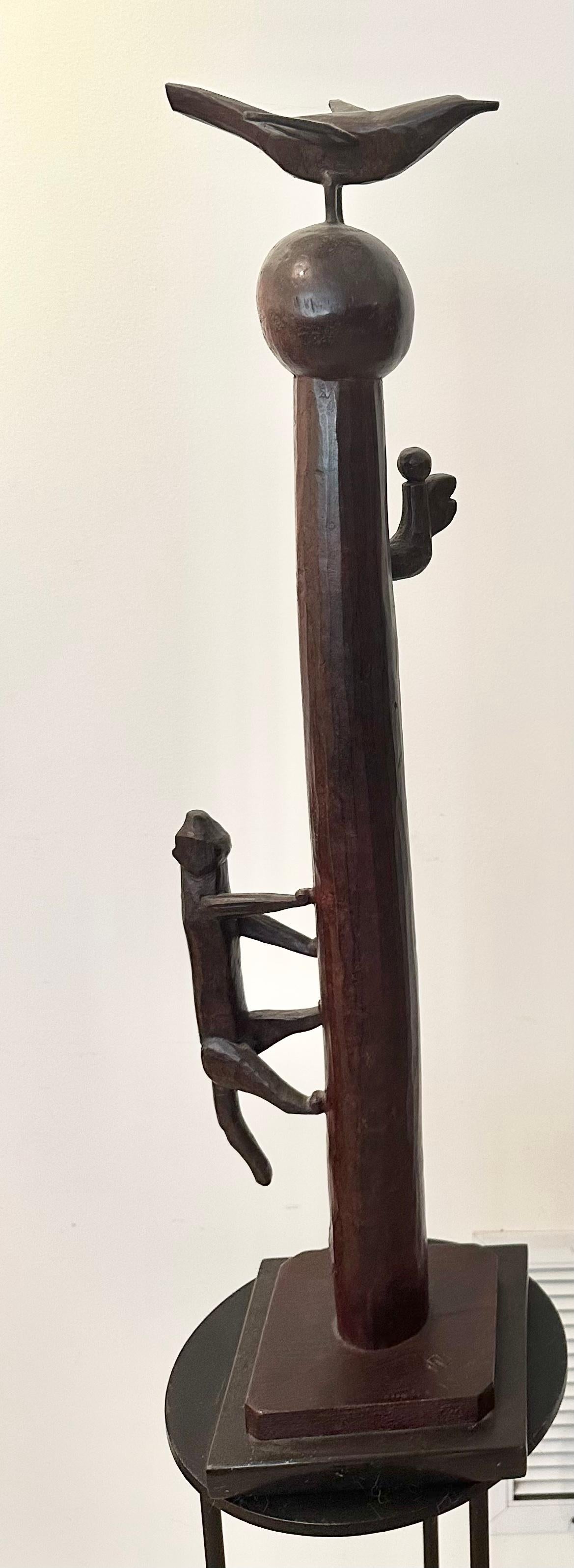 Pavel Shimes (nato a Mosca nel 1930)
Gatto e uccello, 1990
Scultura in bronzo
100 x 25 x 25 cm
Numerato 3/9 da un'edizione di 9 esemplari
Firma, edizione e anno incisi sulla base

Pubblicato da Jonathan Poole Galleries in collaborazione con Tallix