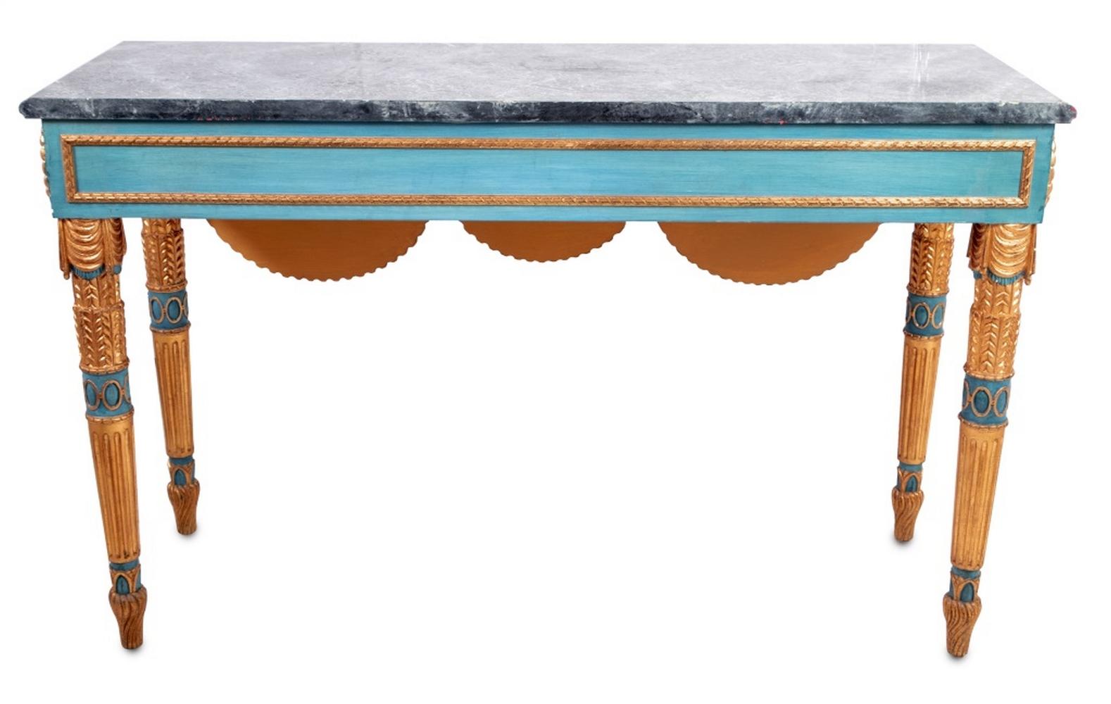 Wood Pavel Spol Style Neoclassical Console Table For Sale