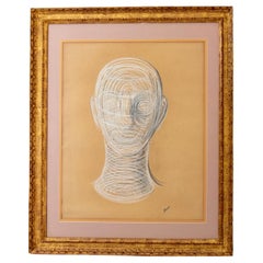 Pavel Tchelitchew Style Spiral Head Pastel