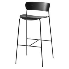 Pavilion AV9 Barhocker aus schwarzem Stahl/Schwarzer Eiche von Anderssen&Voll für &Tradition