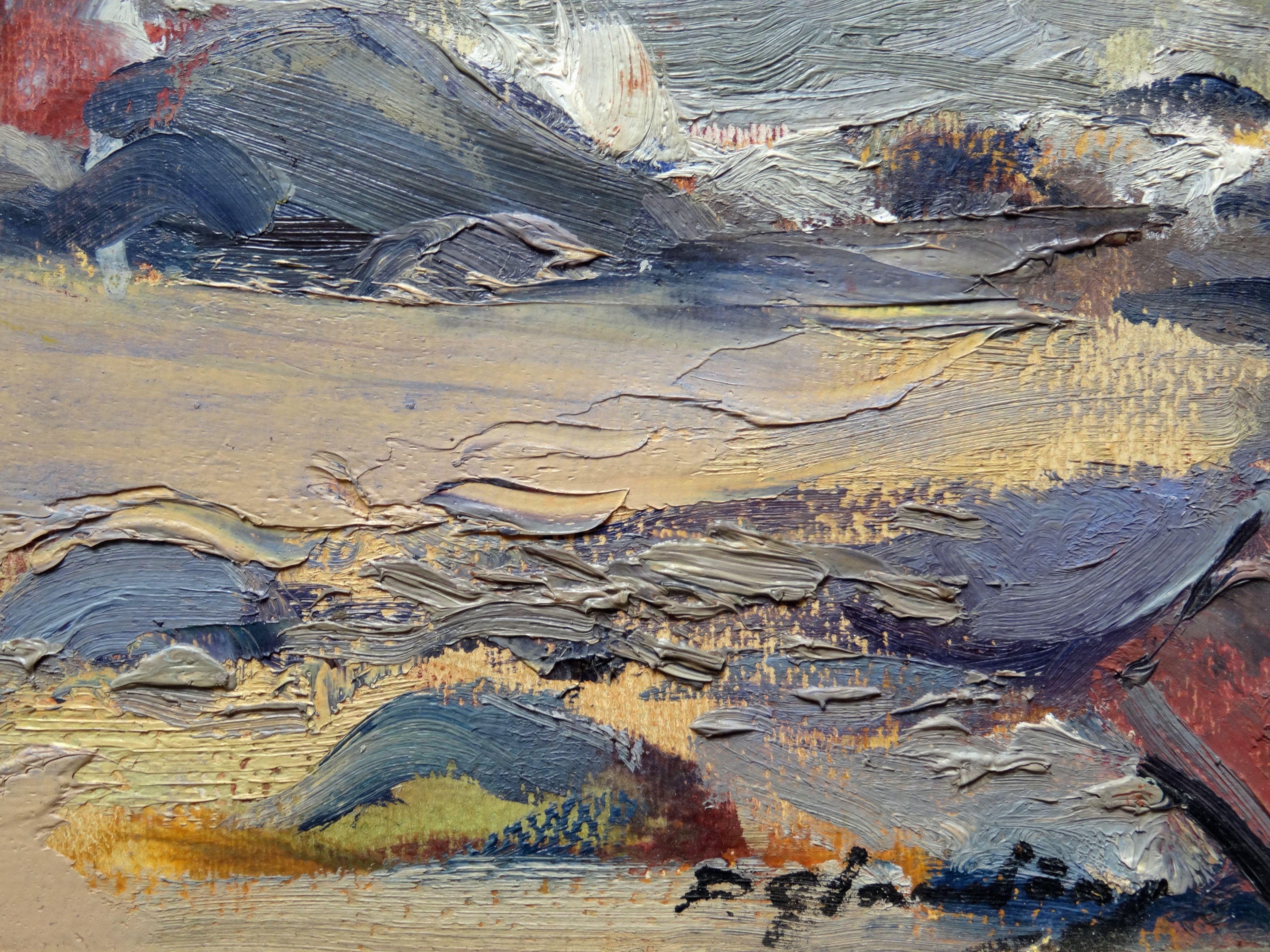 Mer. Cardboard, huile, 29,5x39,5 cm - Painting de Pavils Glaudans