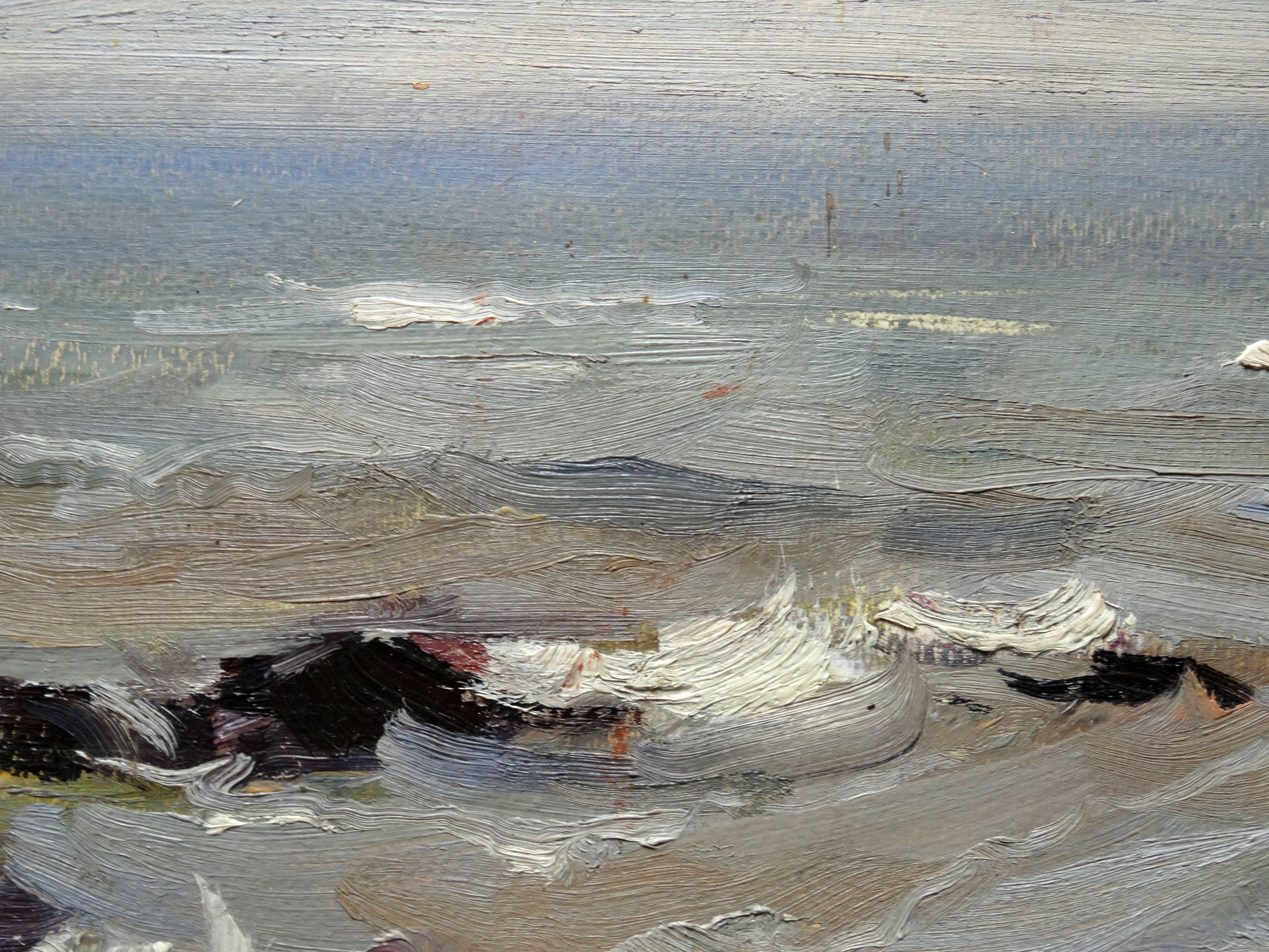 Carton de mer, huile, 29,5x39,5 cm

Pavils Glaudans (1915-1968) 