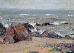 Mer. Cardboard, huile, 29,5x39,5 cm