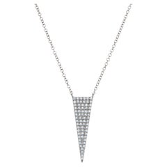 Pavite Gold Adjustable Length Jewelry e Diamond Spike Necklace Pendant 14k Wh