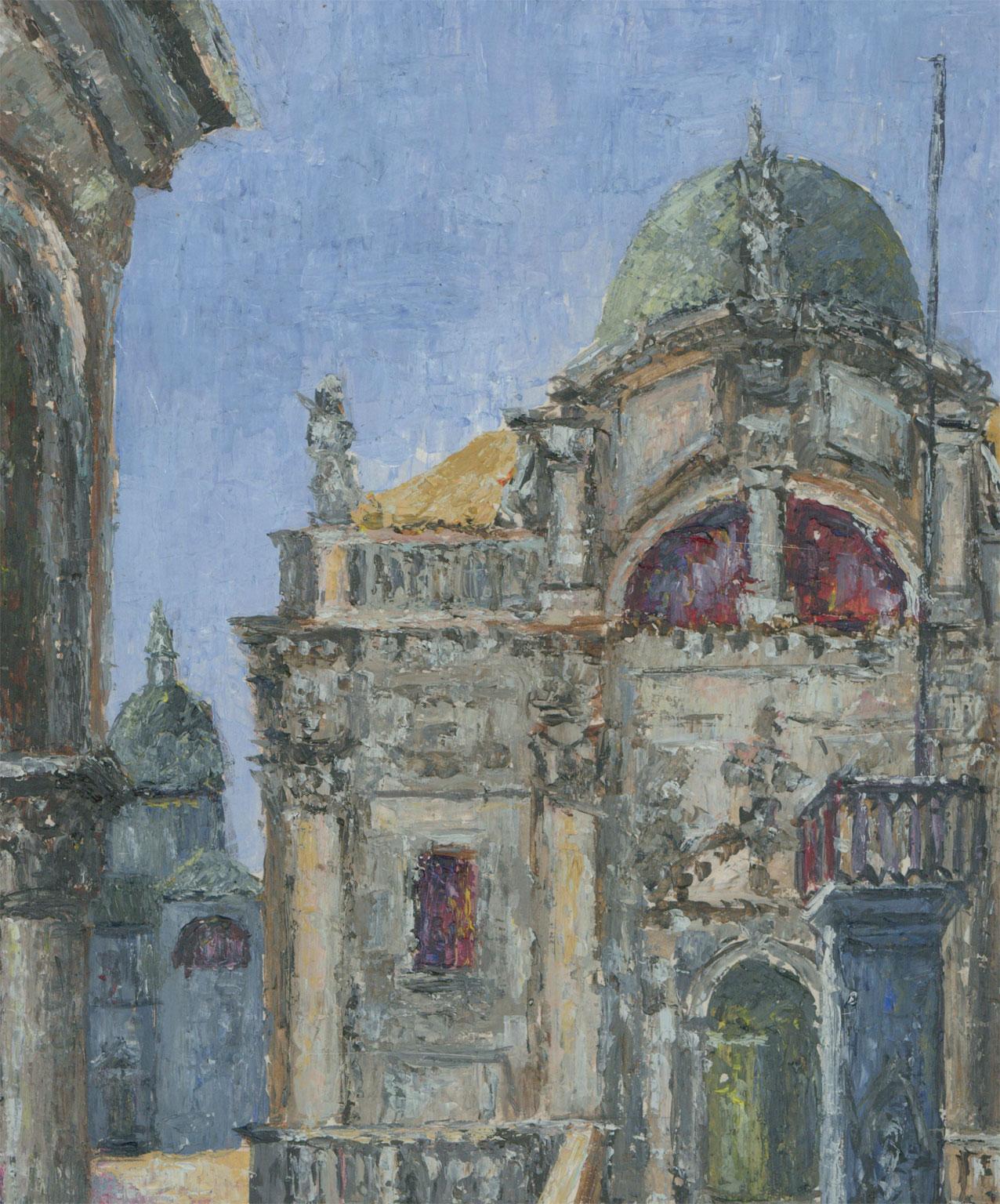 Pavlicevic - Croatian Contemporary Oil, View of a Church 2