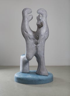 Big Creature by Pavlína Kvita - Contemporary sculpture, futuristic figure, grey