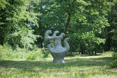 Grey Amphora by Pavlína Kvita - Outdoor Art, 72.8 in High Abstract Sculpture