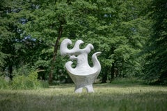 Grey Amphora by Pavlína Kvita - Outdoor Art, 72.8 in High Abstract Sculpture