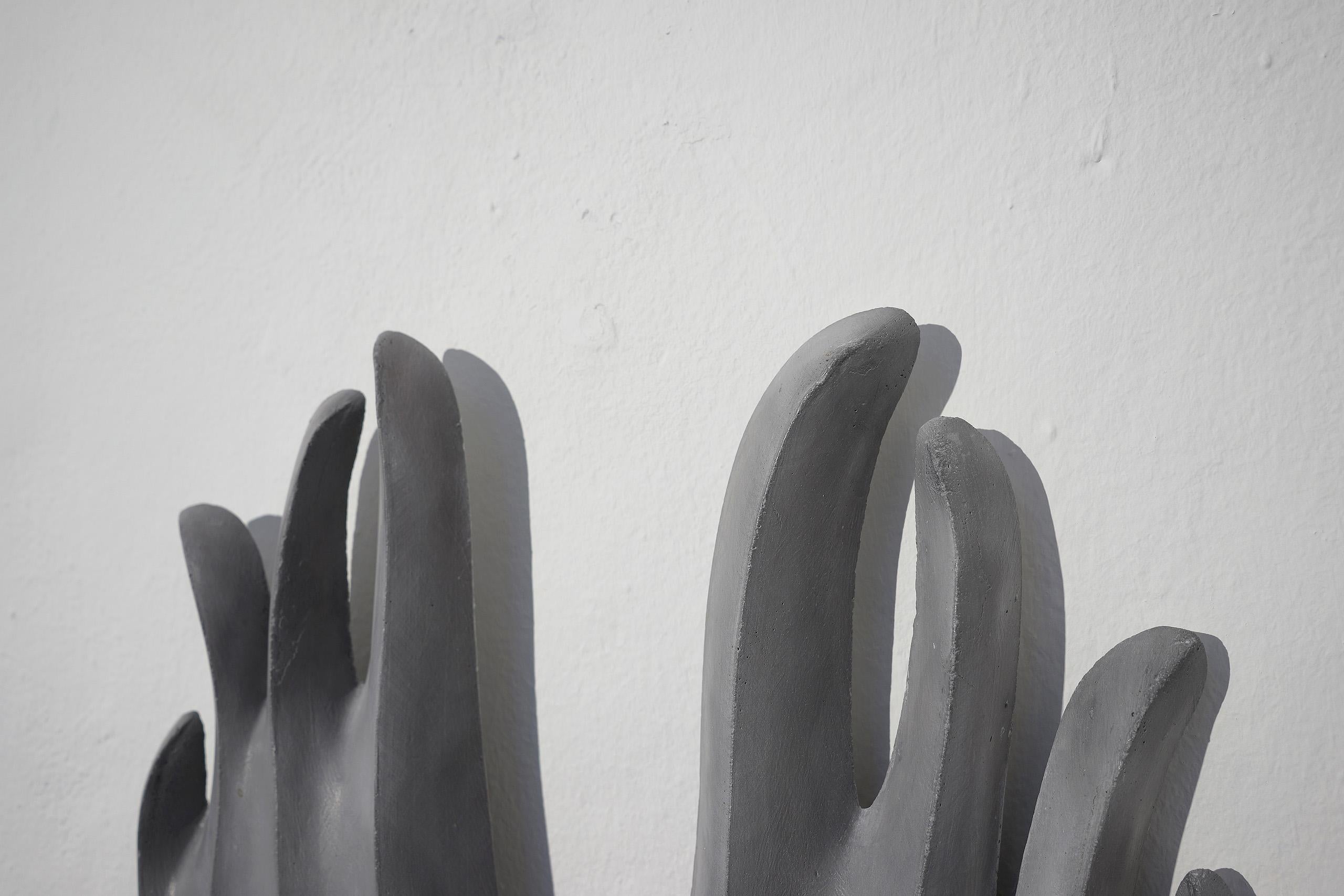 Mask I by Pavlína Kvita - Contemporary wall sculpture, futuristic figure, grey For Sale 4