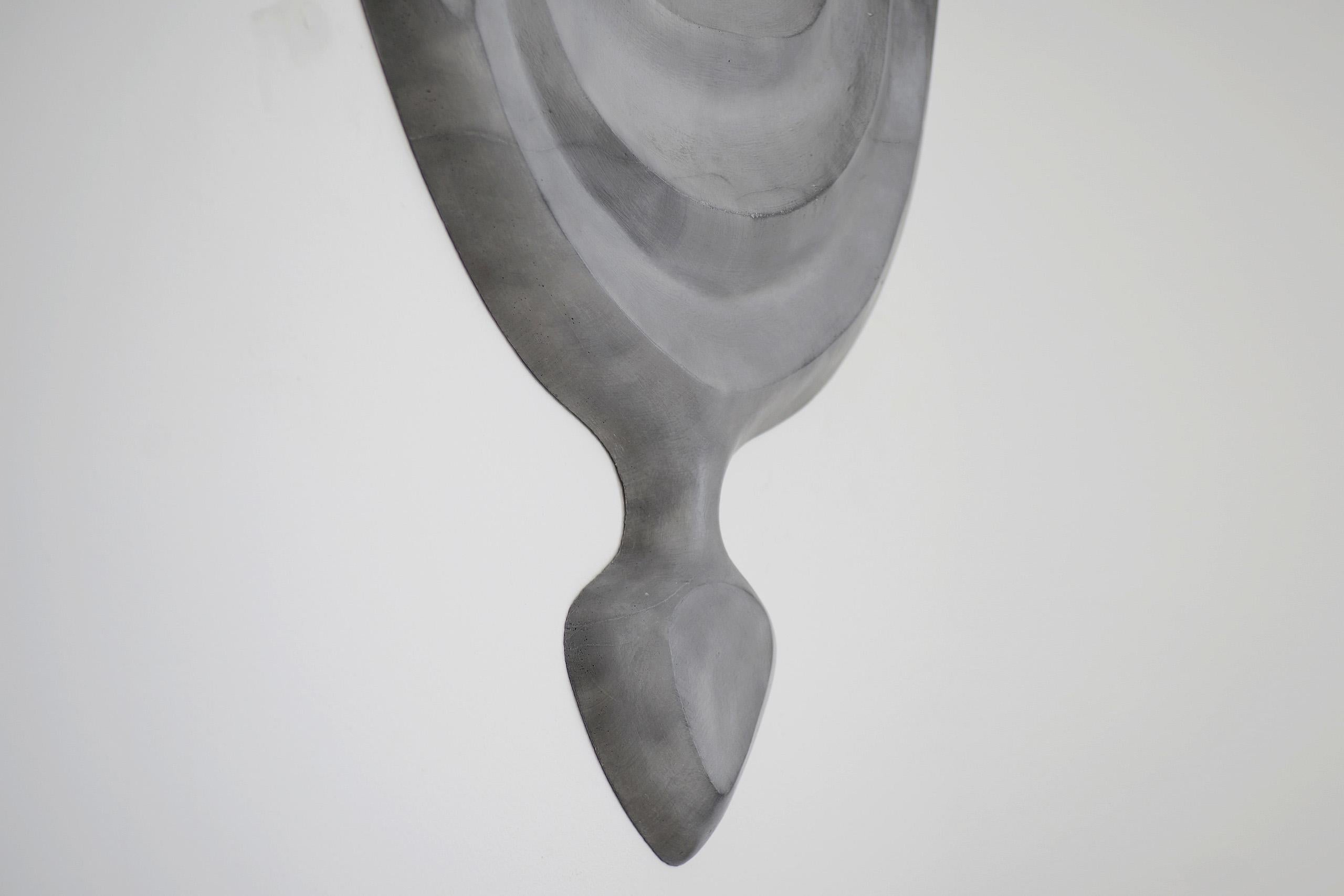 Mask III by Pavlína Kvita - Contemporary wall sculpture, futuristic figure, grey For Sale 2
