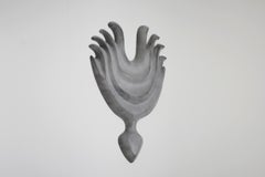 Mask III by Pavlína Kvita - Contemporary wall sculpture, futuristic figure, grey