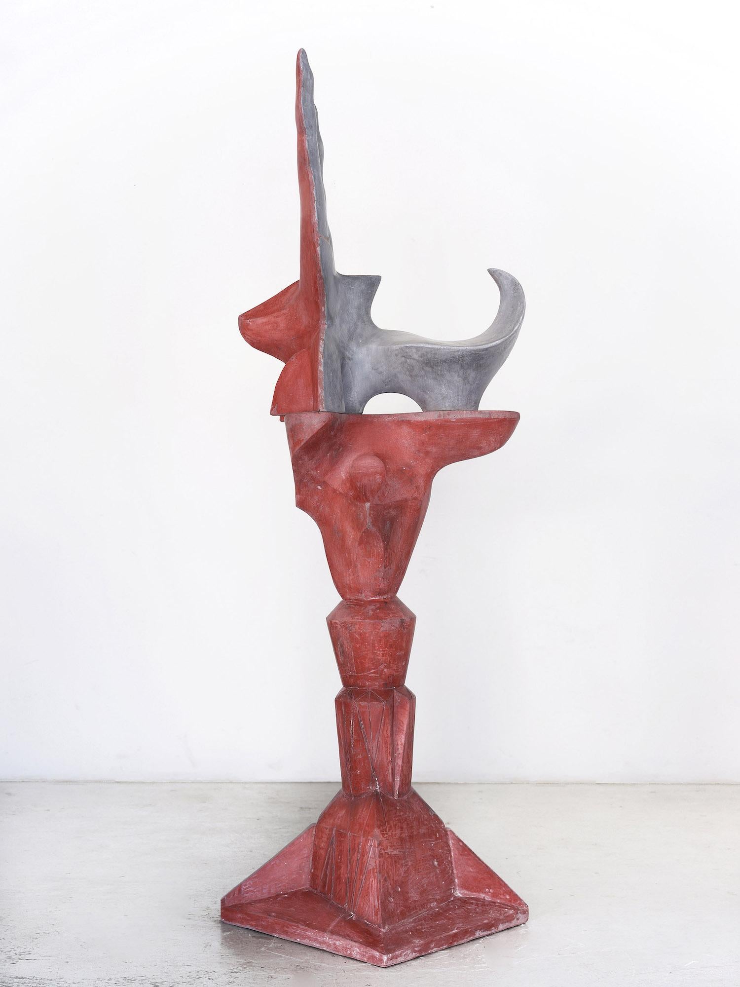 Pilier fantôme de Pavlína Kvita - Sculpture contemporaine, unique, extérieure, rouge en vente 8