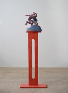 Sleeping Dragon by Pavlína Kvita - Contemporary sculpture, red, blue, abstract